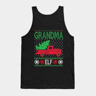 Grandma Elf ugly christmas sweater Tank Top